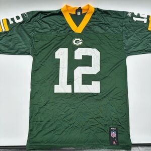 VTG NFL Green Bay Packers Aaron Rodgers #12 Jersey Men’s Large L NFL‎ Reebok Y2K
